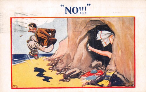 Old comic postcard courting - old,