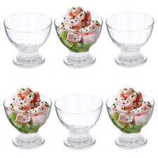 6 x Glass Prawn Cocktail Bowls Dishes Appetizer Starter Salad Serving Delight