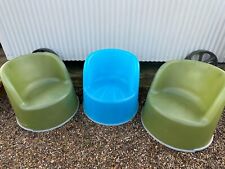 Vintage Ikea retro Kimme outdoor plastic tub chairs - set of 3