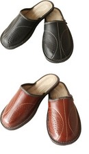 Men's Leather Slippers Slip On