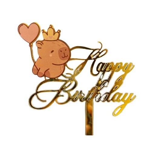 Capybara cake topper happy - capybara,