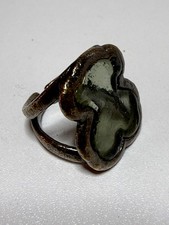 TOUS Silver Ring Green Glass