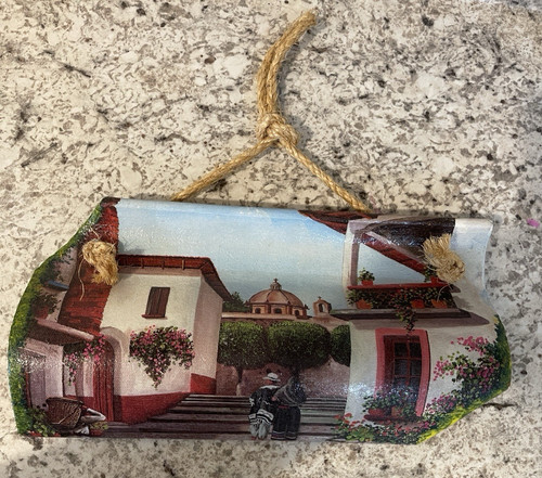Painted clay roofing tile - painted,