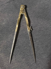 ANTIQUE DRAUGHTSMAN'S/NAVIGATOR'S BRASS & STEEL DIVIDERS 