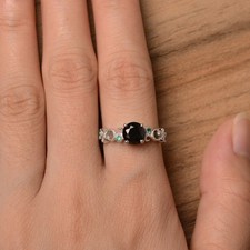 2CT Round Black Onyx 925