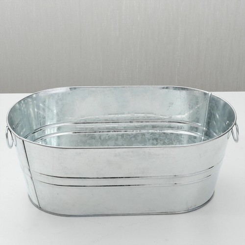 Galvanized oval beverage tub - galvanized,
