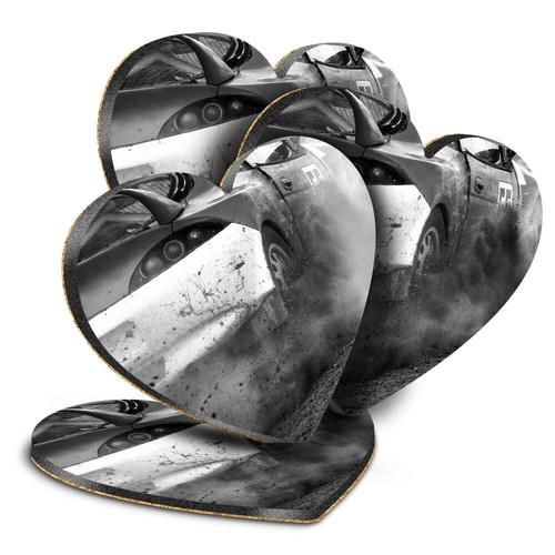 Heart mdf coasters bw - mdf,