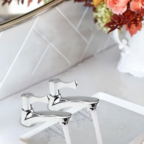 Bathroom twin taps set hot - bathroom,