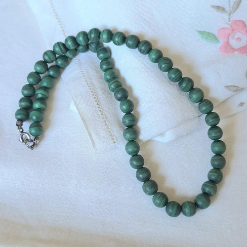 Vintage malachite bead beaded - vintage,