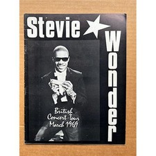 STEVIE WONDER BRITISH TOUR MARCH 1969 PROGRAMME with rare ticket stub taped in