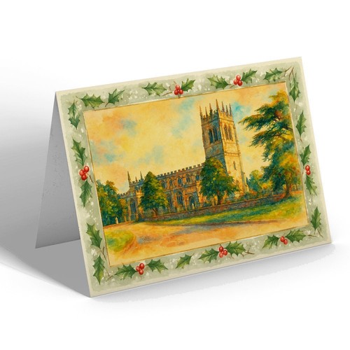 Xmas notelet the church - the,