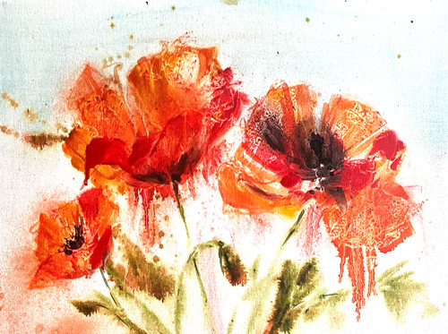 Poppy painting original - poppy,