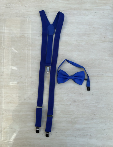 Mens adjustable blue braces - blue,