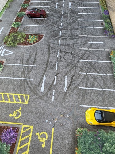 Gaming desk mat car park