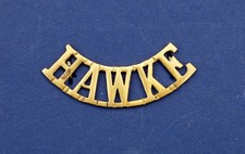 WWI "HAWKE" Battalion Royal Naval Division  brass shoulder title.