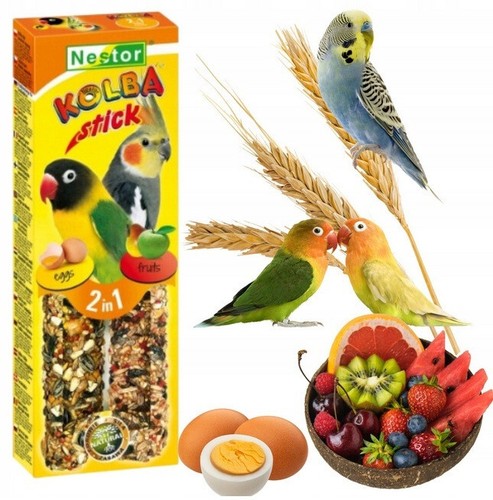 Parrots sticks fruits - 2x,