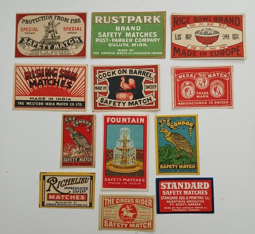 Old matchbox label 12 - old, label-
