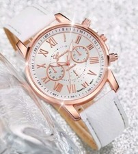 Ladies Watch Silver Face Rose