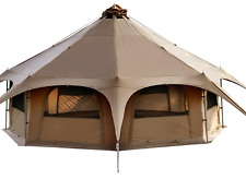 Teepee Tent 6-8 Person Family Tent Canvas Pyramid Yurt Tent Large Glamping Tent