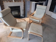 2 Ikea POÄNG Eggshell Leather