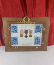 Antique French WW1 Framed Medal Group With Certificate