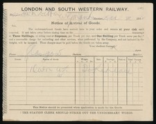 Original Railway Paperwork Item,  London & South Western Railway,  (Lot 2)