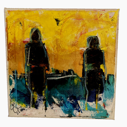 Abstract acrylic mixed media