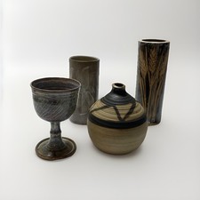 Studio Pottery Vase Bundle Set Of 4