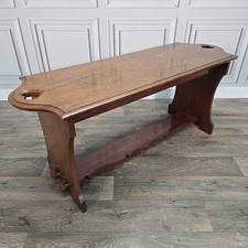 Antique Mahogany Coffee Table – Heart Cut-Out – Arts & Crafts Vintage Solid Wood