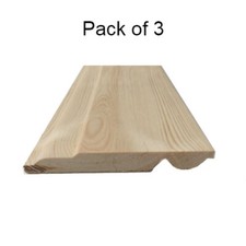 Pine Skirting Board Sanitary/Torus Reversible 125mm x 19mm 2.4 & 3.0m Pack of 3