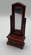 Full Length Vintage Cheval Dressing Mirror Dark Wood Mahogany Colour 1/12