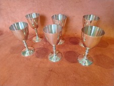 Solid Silver Hallmarked Wine Goblets X 6