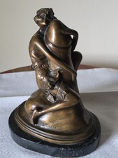 Austrian erotic bronze 'The Hugger', signed B. Zach (Bruno Zach), on marble base