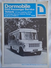 Dormobile D25 Passenger Service Vehicle Bus brochure Jul 1976