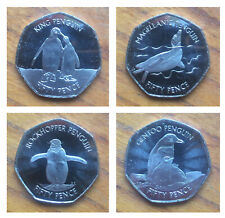 Falkland Islands Penguin 50p 4 Fifty Pence Coin Set 2020 Uncirculated