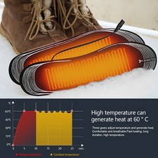 Electric Heated Shoes Thermal Insoles Winter Foot Warming Soles Pads USB UK