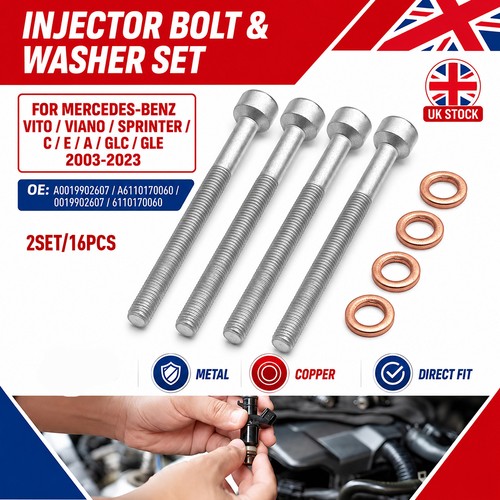 Diesel injector bolts seals - injector,