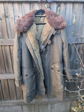Swedish Army Shearling Sheepskin Bane Coat M1909 WWII Mats Larsson XL/2XL