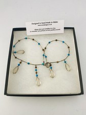 RONIN Gemstone Jewellery Handmade in Wales - Necklace Turquoise & Petrified Wood