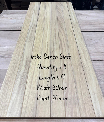 Planed iroko hardwood bench - iroko,