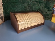 Vintage 70's Brown Plastic Floral Roll Top Bread Bin Mid-century Retro