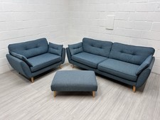 DFS French Connection Zinc Teal 4 Seater + Cuddle Chair Sofas DeliveryAvailable
