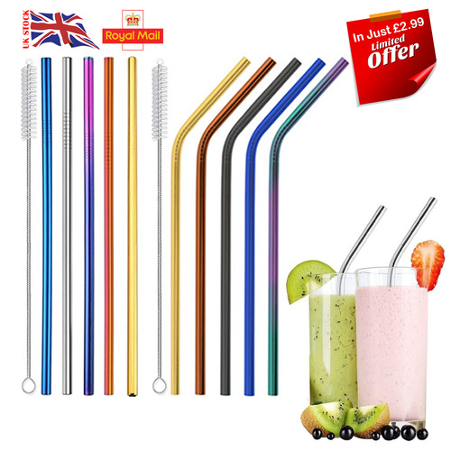 Metal straws reusable mix - 4x,