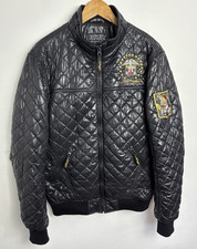 Ed Hardy Quilted Puffer Jacket Black Christian Audigier Men’s Size M