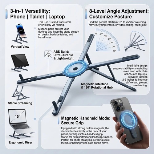 Magnetic laptop stand foldable - laptop,