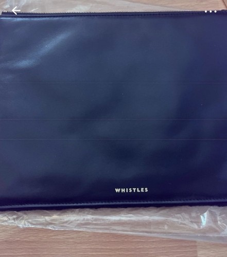 Whistles black leather clutch