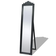WALPLUS Free Standing Mirror Baroque Style Black Frame 160x40 cm