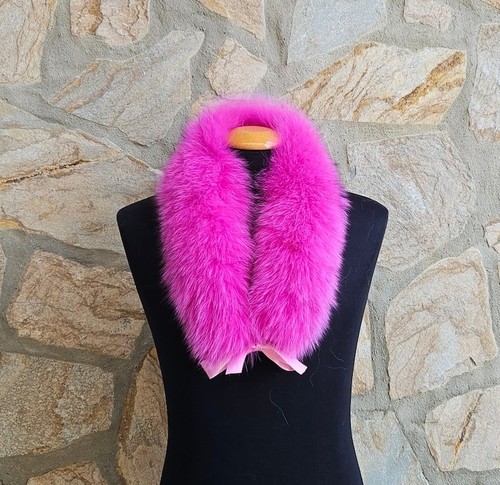 Genuine fuchsia fox fur - fuchsia,