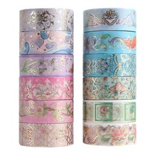 Floral Washi Tape Gold Foiled
