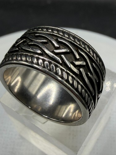 Mens tribal ring band 8mm - mens,